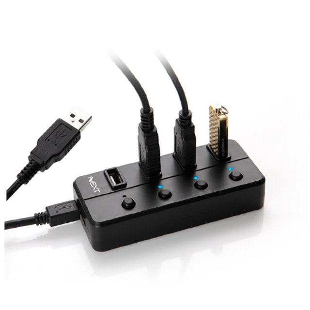 USB2.0 4포트 무전원허브 포트별 전원스위치 제공 NEXT-704UH