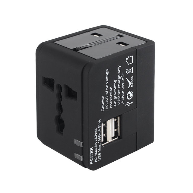 여행용 멀티플러그 아답타 USB2포트 NEXT-005TC