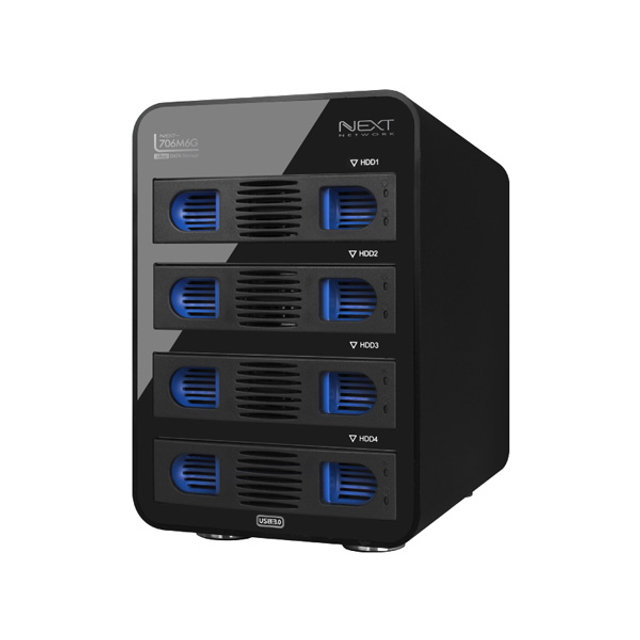 4베이 데이터 스토리지 USB3.0 e-SATA 지원 NEXT-706M6G