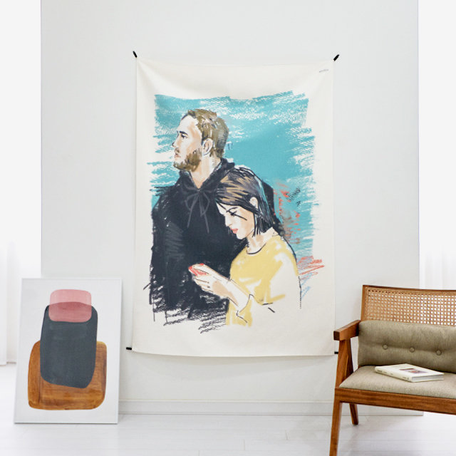 인물화 일러스트 패브릭 포스터 / 가리개 커튼