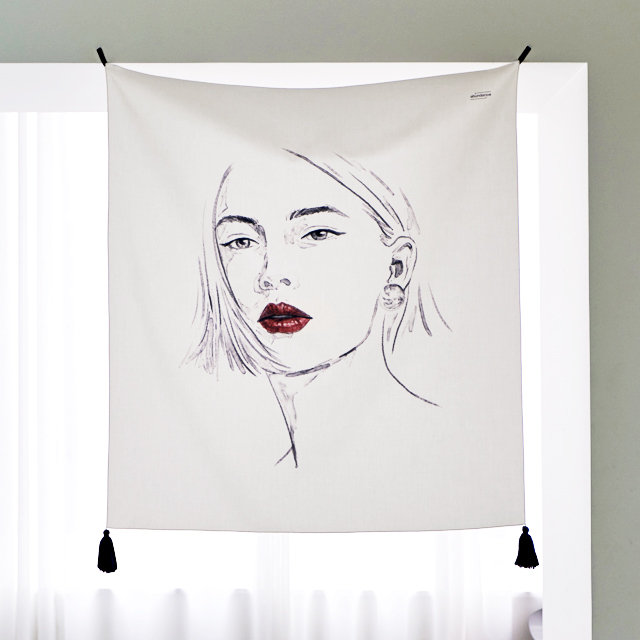인물화 일러스트 패브릭 포스터 / 가리개 커튼