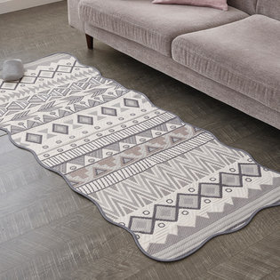 클로이_그레이 자카드 쇼파매트 4인 65x240cm