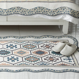 칼로스_블루 자카드 쇼파매트 3인 65x170cm