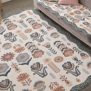 리즈_오렌지 자카드 카페트 대형 150x200cm