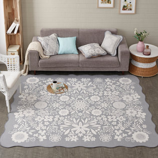 퓨리_그레이 자카드 카페트 대형 150x200cm