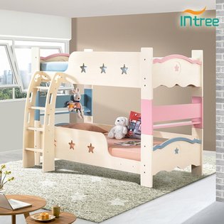 이자벨 원목 이층침대 세트(10cm안전양면매트+원목깔판 각2개포함)