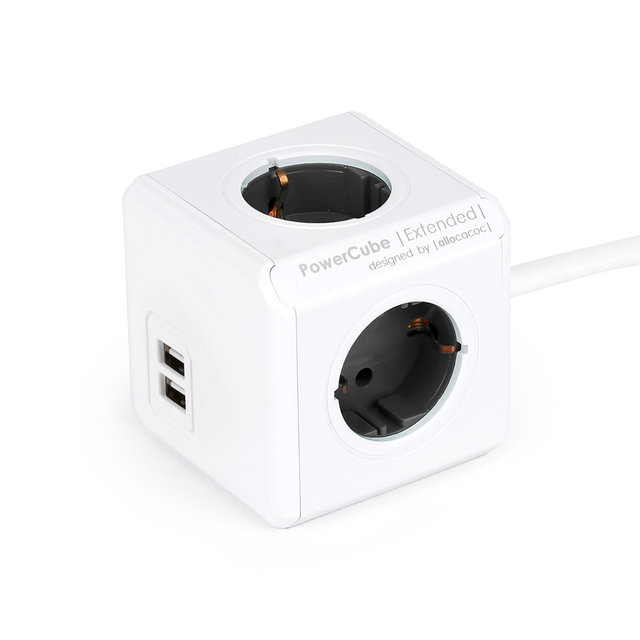 파워큐브 익스텐디드 화이트 USB 4구 3M 디자인 멀티탭