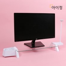 스마트독브릿지 모니터받침대 S300 투명유리/화이트