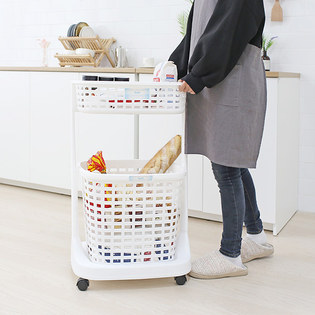 일본생산 욕실 주방 세탁물수납 이동식 트롤리 BELFI