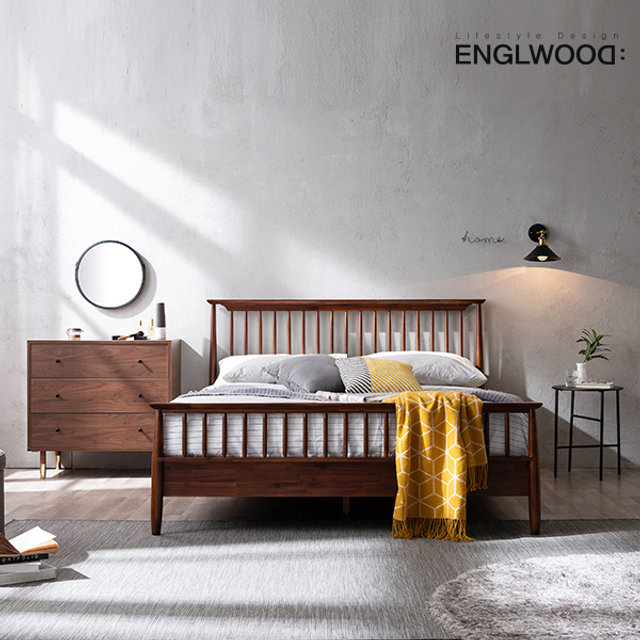 [비밀특가]비발디 아카시아 원목 침대(매트제외-Q)