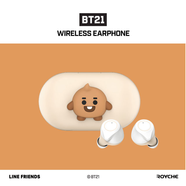 라인프랜즈&BTS콜라보 블루투스 이어폰 BT21 BABY [슈키][무선충전/IPX5]