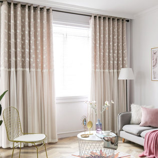 하일스 아일렛 암막커튼(260x230)(봉+설치부속) 베이지