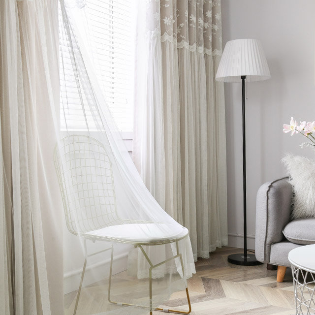 하일스 아일렛 암막커튼(260x230)(봉+설치부속) 백아이보리