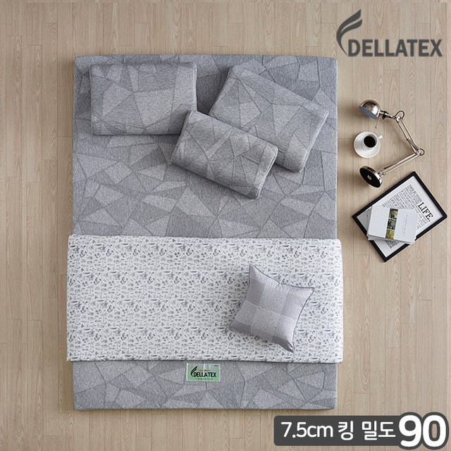 밀도90 천연 라텍스매트 7.5cm 킹 다이아
