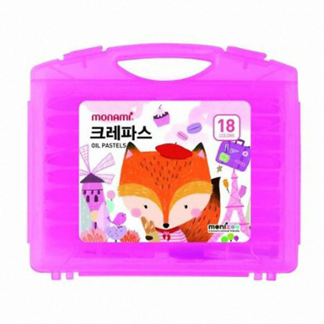 모나미 크레파스 SET_MONIZOO 가방파스 18색 여
