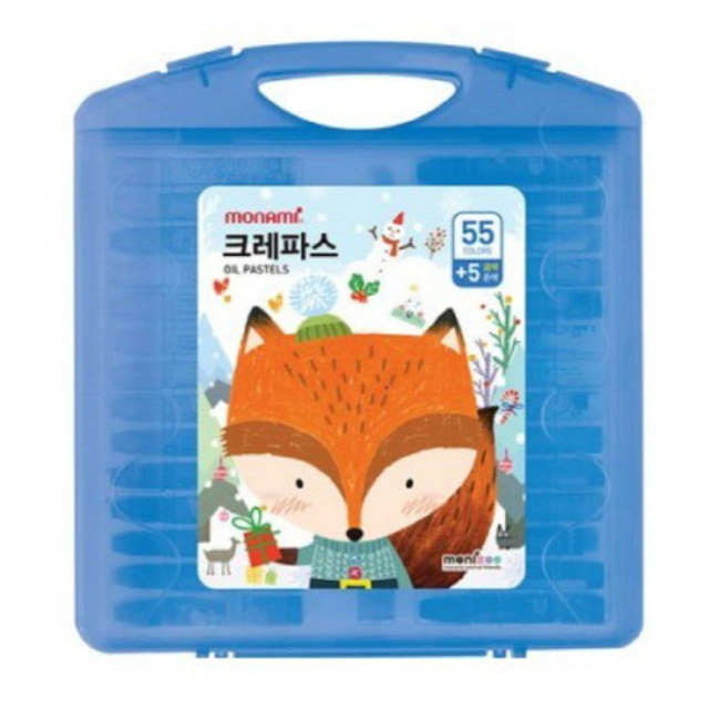 모나미 크레파스 SET_MONIZOO 가방파스 55색 60본 남