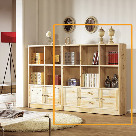 내츄럴심플3단미니도어1170책장NM