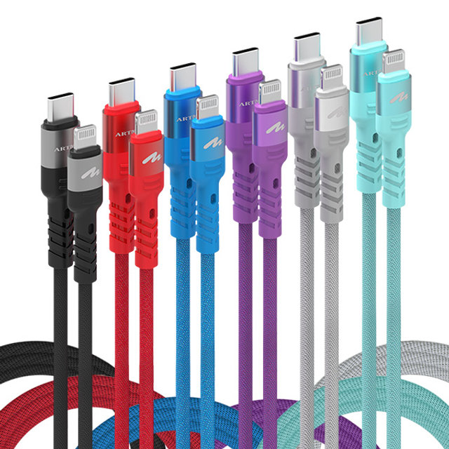럭시 USB C타입 to 라이트닝 8핀 고속 충전 케이블-실버200cm