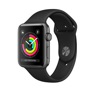 애플워치 3 38mm GPS 스페이스그레이 알루미늄 케이스 블랙스포츠밴드