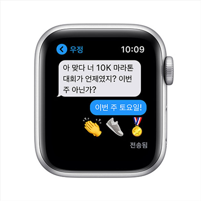 애플워치 6 GPS 40mm 실버 알루미늄 케이스 화이트스포츠밴드