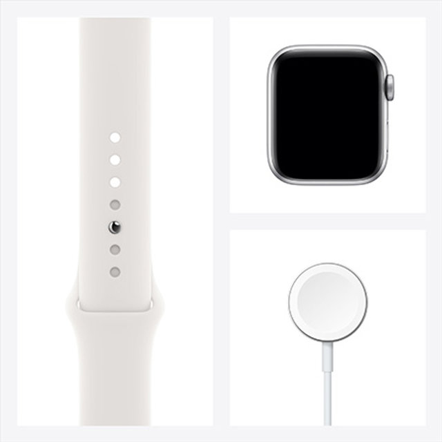 애플워치 6 GPS 40mm 실버 알루미늄 케이스 화이트스포츠밴드