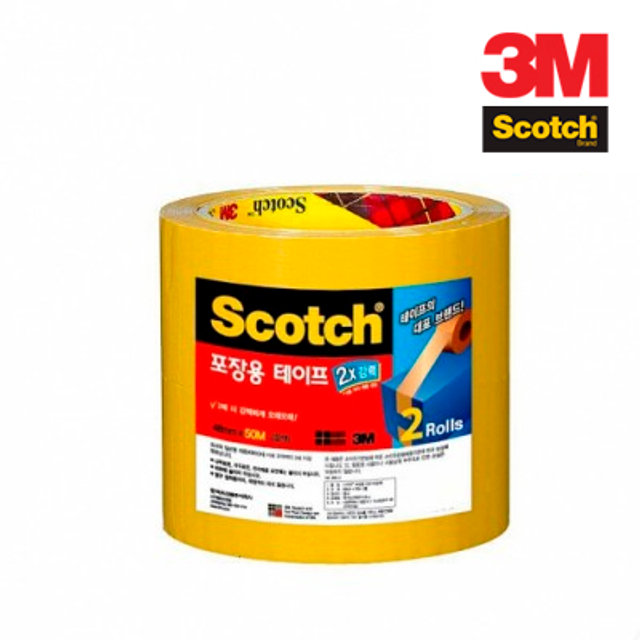 3M 스카치 포장용 테이프 #3615-2 48mmx50m 2입 갈색 4249