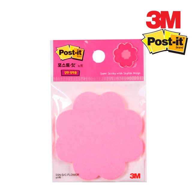 3M 포스트잇 강한점착용 모양노트 꽃 4032