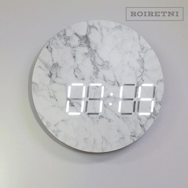 룬클락 마블 Roon Marble LED 벽시계 (전선색상 반투명 3m)