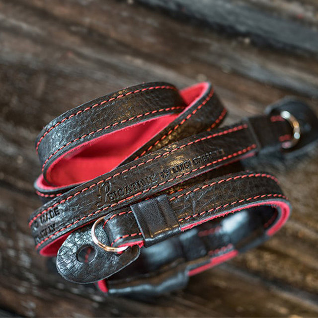 [Luigis] 루이지 레더 카메라 넥 스트랩 (no Pad) Black&Red