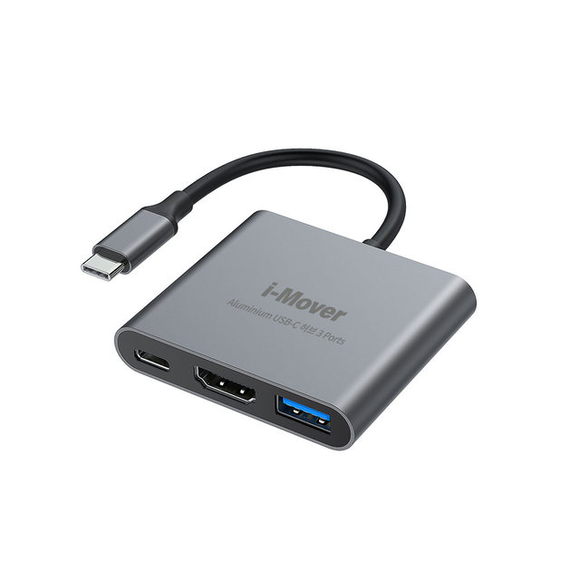 [아이무버] USB-C타입 3in1 멀티허브 [그레이]