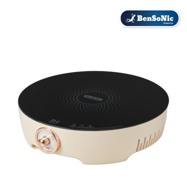 원형 IH 인덕션 1구 JG-C15W (아이보리 색상, 2000w, 과열방지기능, 용기감지기능)