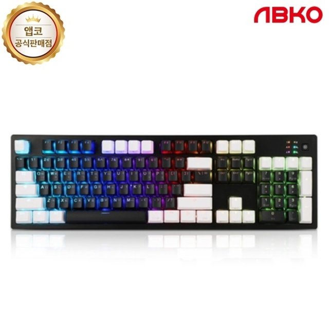 앱코 HACKER K997P PBT 투톤 RGB 완전방수 블랙 (45g)