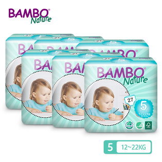 밤보네이처 기저귀 5단계 밴드형 6팩 1Box (27Px6팩)