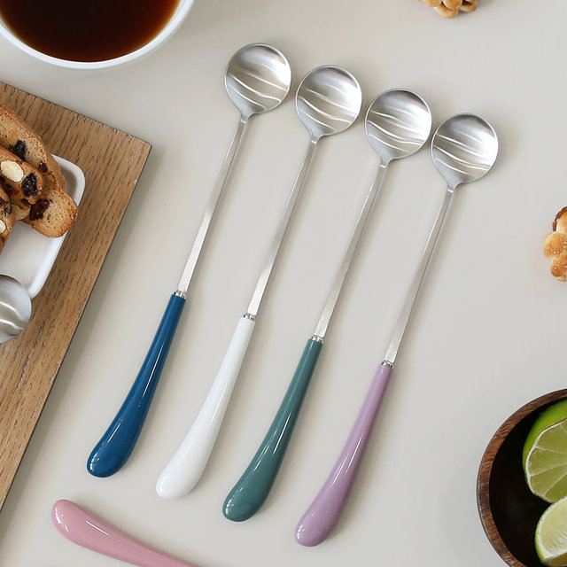 스완 실버 커트러리 롱스푼 - 다크핑크