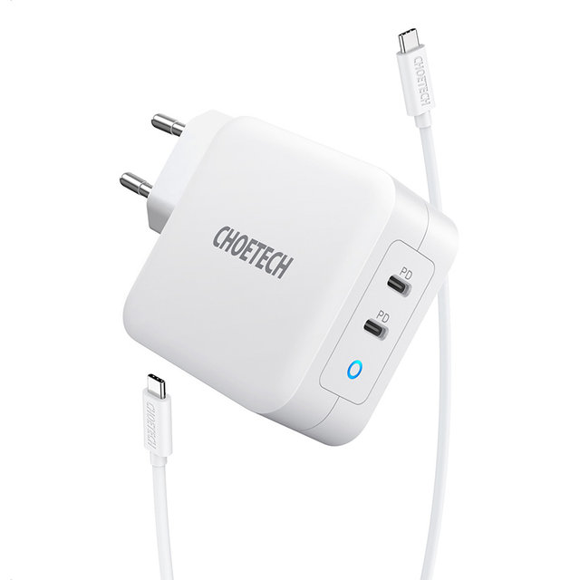 H 초텍 PD 100W GaN 듀얼 C타입충전기(케이블 포함) PD6008