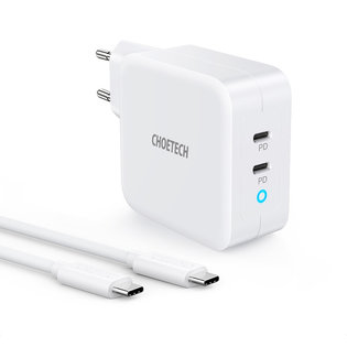 H 초텍 PD 100W GaN 듀얼 C타입충전기(케이블 포함) PD6008
