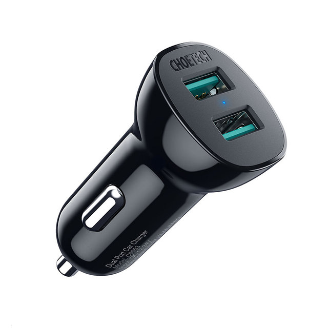 H 초텍 QC 3.0 36W 듀얼 USB A타입 고속 차량충전기 C0051