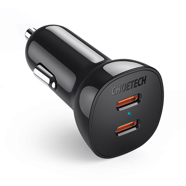 H 초텍 듀얼 USB-C 고속 차량충전기 TC0008