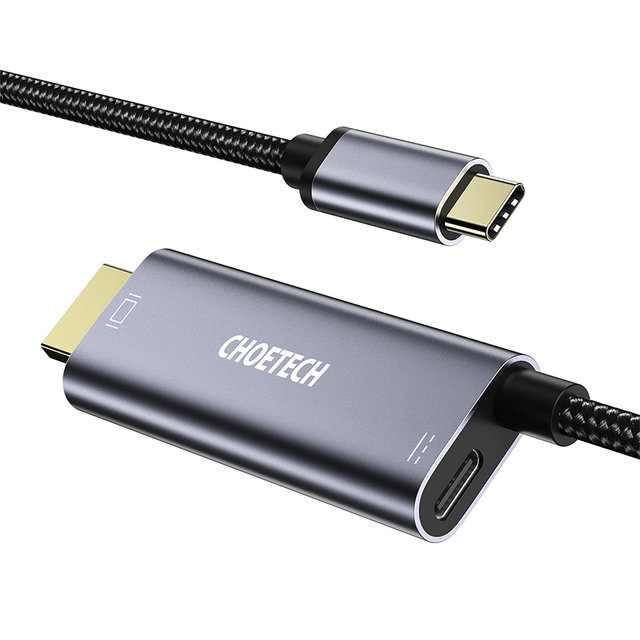 H 초텍 C타입 to HDMI + PD 케이블 (1.8m) XCH-M180-GY-V1