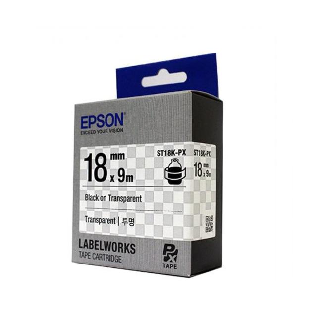 엡손 테이프카트리지 ST18K(18mm Clear Black)