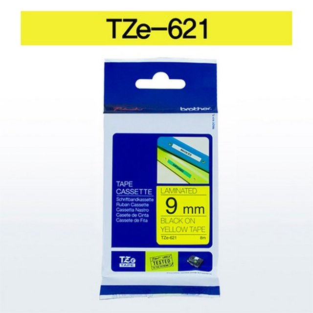 브라더 테이프카트리지 TZ621(9mm Yellow Black)