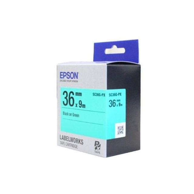 엡손 테이프카트리지 SC36G(36mm Green Black)