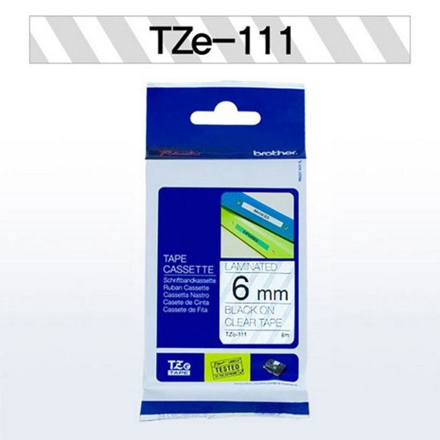 브라더 테이프카트리지 TZ111(6mm Clear Black)