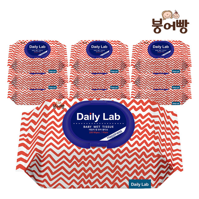 물티슈 데일리랩 해피니스 캡형 100매 10팩(평량35g)