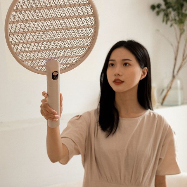 소싱 충전식 전기모기채 파리채 플러스