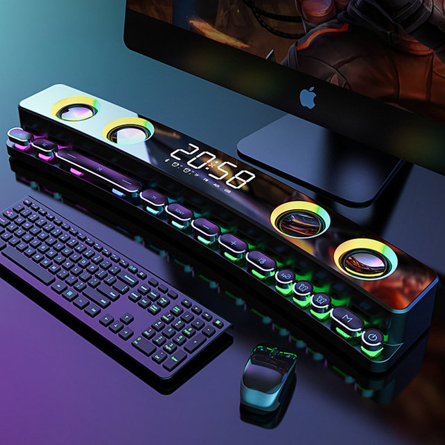 [해외직구] RGB 게이밍스피커 컴퓨터 사운드바 블루투스스피커 영문버전