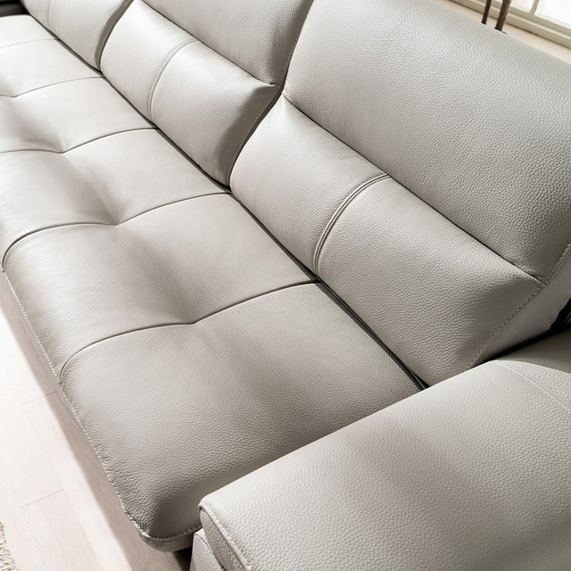 밀런 3.5인용 천연통가죽 소가죽 소파+스툴