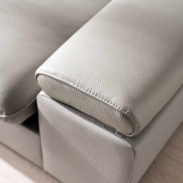 밀런 3.5인용 천연통가죽 소가죽 소파+스툴