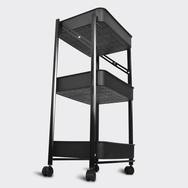 [해외직구] 접이식 이동식 트롤리 핸드 트롤리 틈새선반 3단
