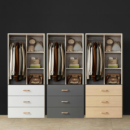 이엔 800 3단 오픈수납장 시스템 장롱 서랍 옷장 원룸 작은방 드레스룸 장농